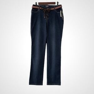 Style & Co. Jeans Women's Size 8 Blue Classic Wash Slim Leg Boho Belt Jeans NWT
